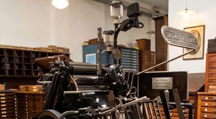 Quindici anni di grafica: cosa resta quando cambia tutto Macchina da stampa a platina Original Heidelberg, simbolo della tradizione e della manifattura tipografica artigiana